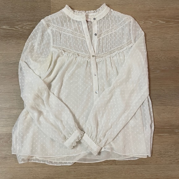Zara trafaluc romantic white blouse size small - Picture 1 of 5